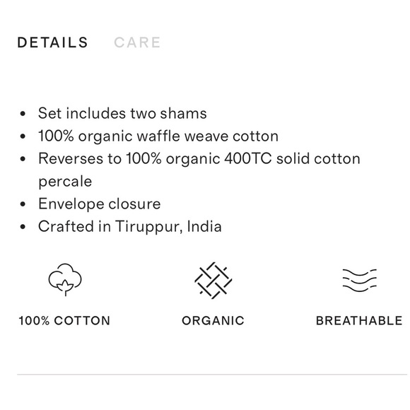 QUINCE Organic Luxe Waffle Shams Set Of 2 Standard Indigo 2775 - Picture 2 of 9